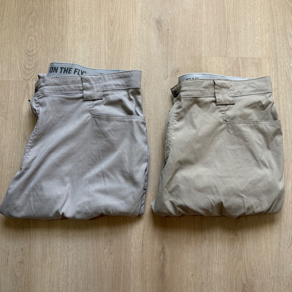 Duluth Trading Co Men Dry On The Fly Relaxed Fit Pants 2 Pack Khaki Grey 42x30